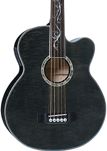 front view of acoustic bass guitar