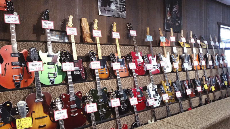 Electric guitars at Arthur's Music Store in Indianapolis, IN Electric guitars at Arthur's Music Store in Indianapolis, IN