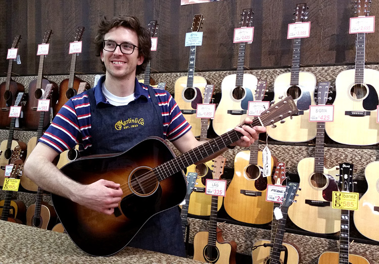 Acoustic guitars at Arthur's Music Store