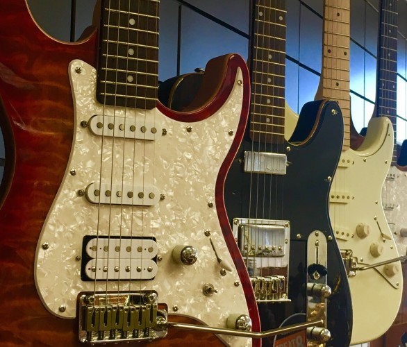 1950s and 1960s Michael Kelly guitars at Bertrand's Music in Pasadena, CA