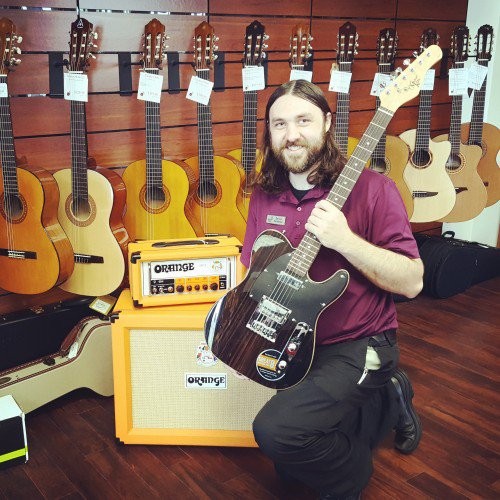 Michael Kelly 1950 Ebony electric guitar at Bertrand's Music in Pasadena, CA