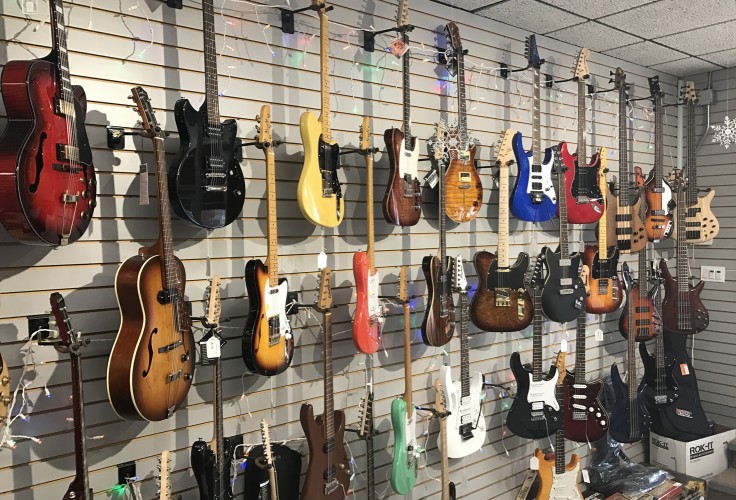 Michael Kelly electric guitars at Brighton Music Center in New Brighton, Pennsylvania