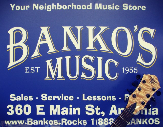 Banko's Music logo, Ansonia, CT