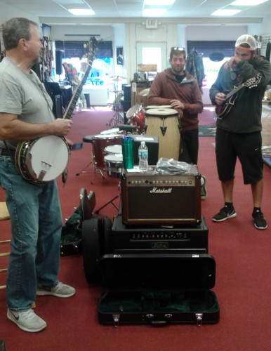 Mini jam session at Greenfield Music and Amps