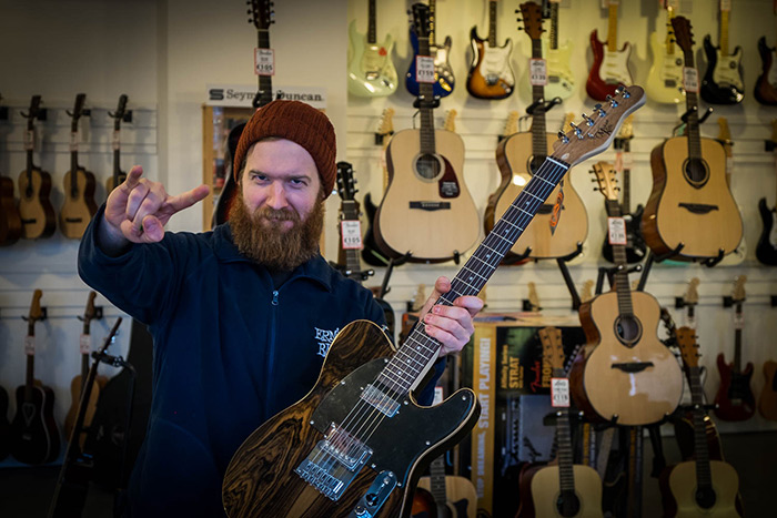 Michael Kelly 1950s Ebony electric guitar at Merchant City Music