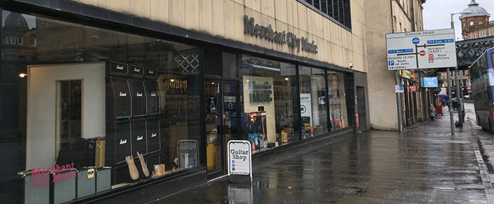 Merchant City Music store in Glasgow, Scotland