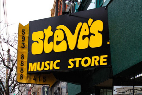 Steve's Music store front Steve's Music store front
