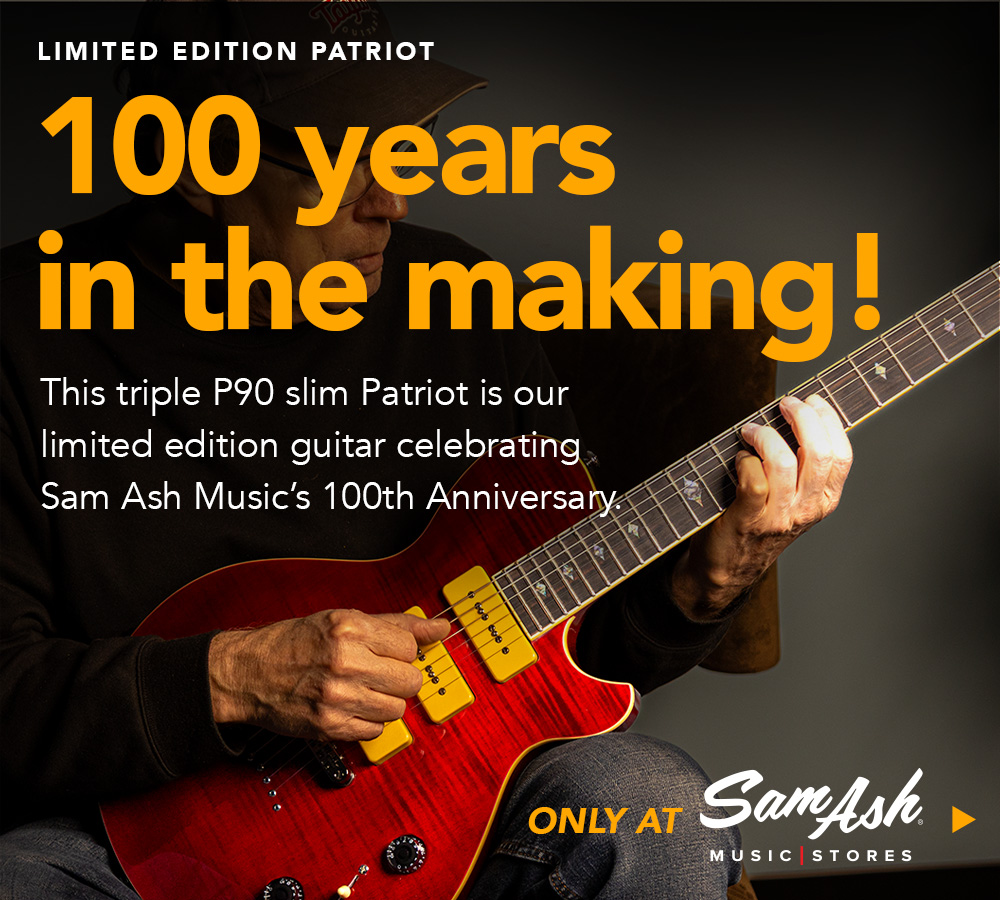 limit edition patriot guitars, 100th anniversary of Sam Ash Music
