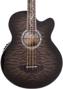 front view of acoustic bass guitar