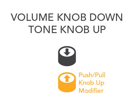 volume knob down tone knob up