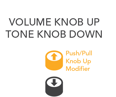 volume knob up tone knob down