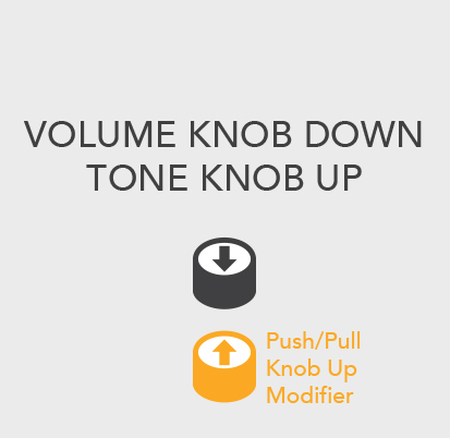 volume knob down tone knob up