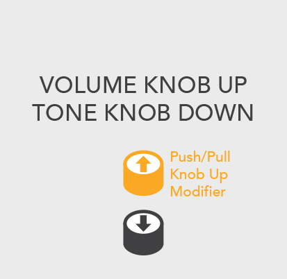 volume knob up tone knob down