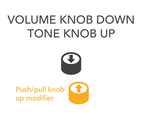 volume knob down tone knob up