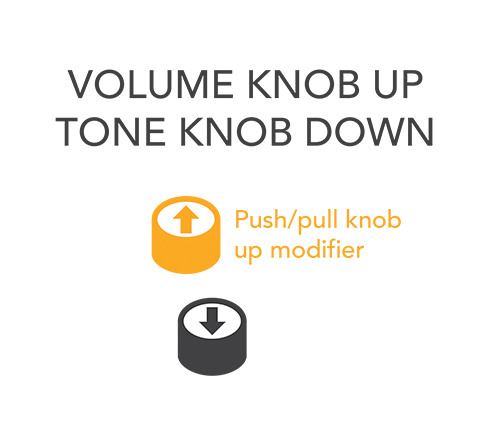 volume knob up tone knob down