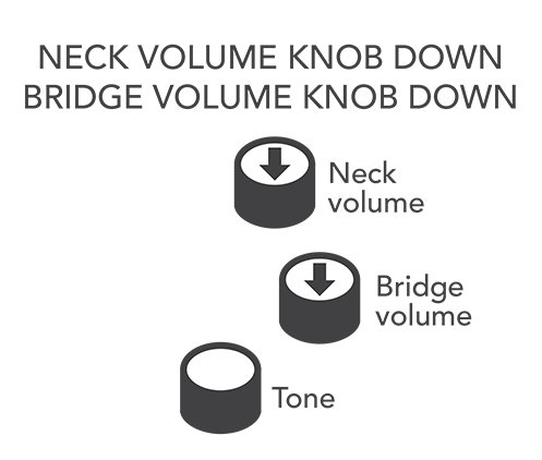 neck volume knob down bridge volume knob down