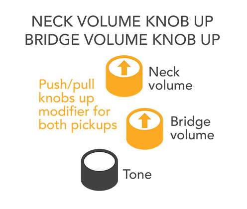 neck volume knob up bridge volume knob up
