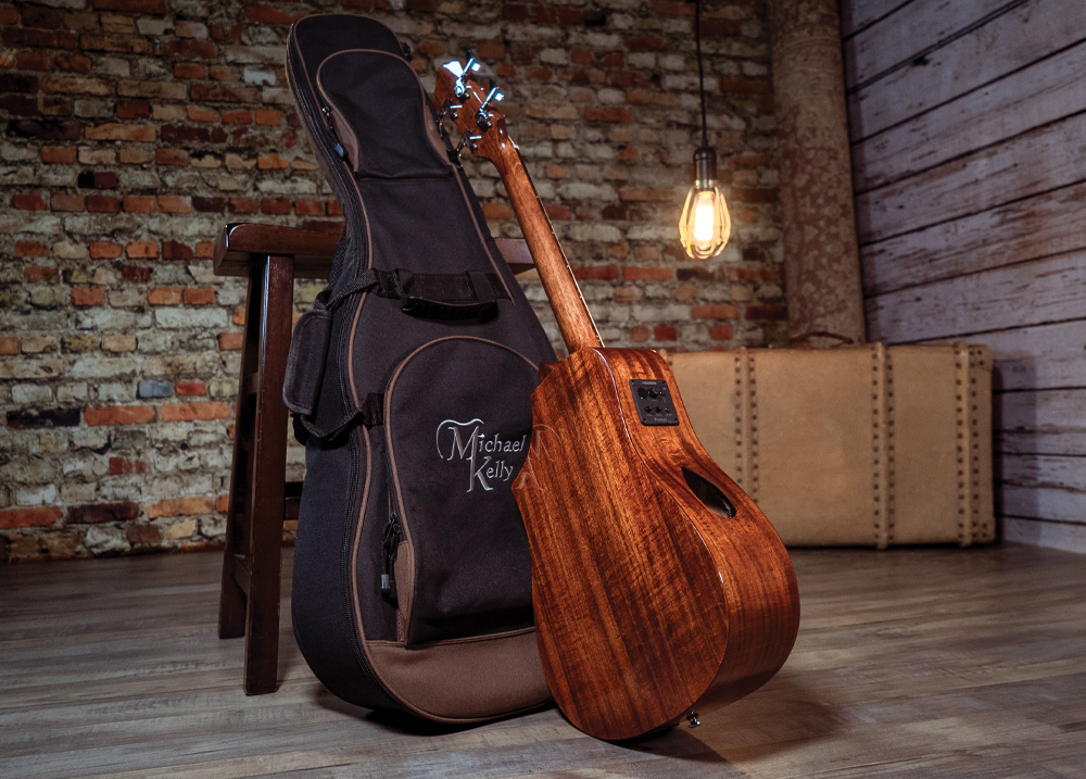 acoustic bass leaning on case