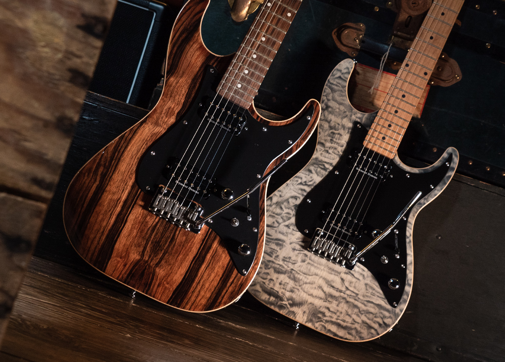 two electric guitar bodies