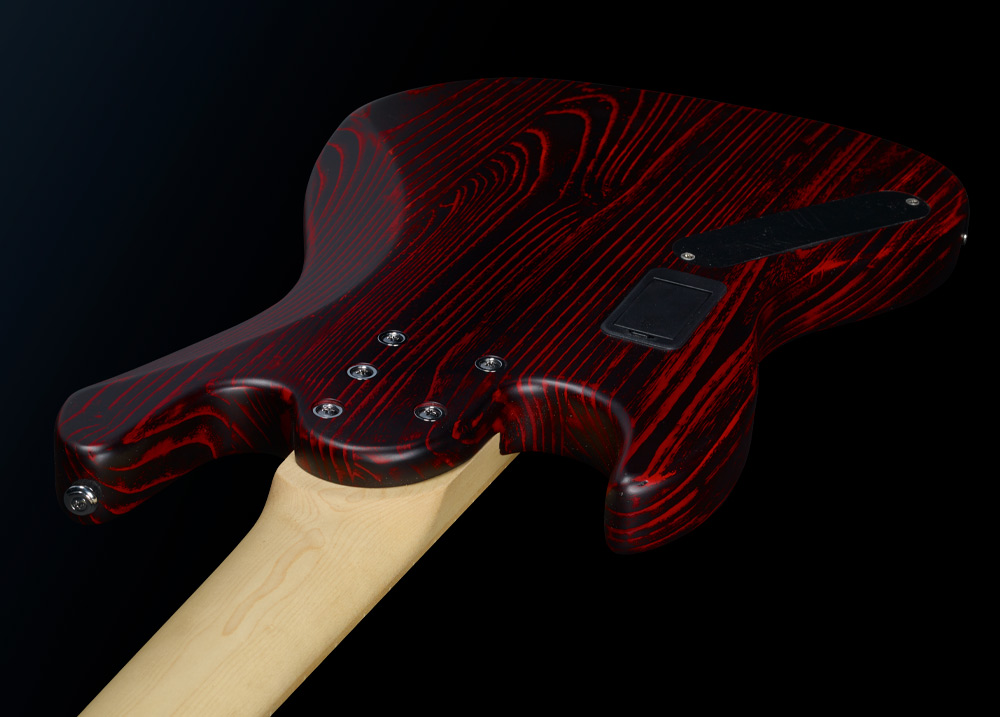back of electric bass body