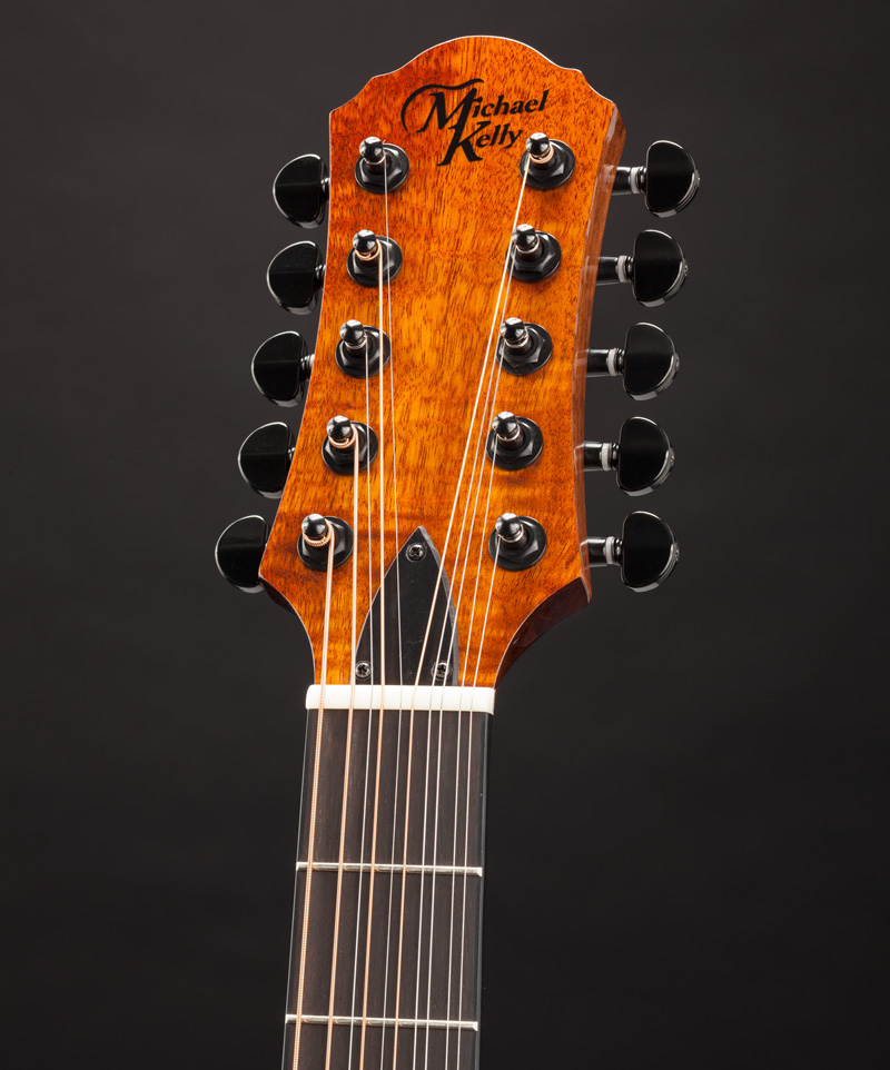 headstock of 12-string acoustic guitar