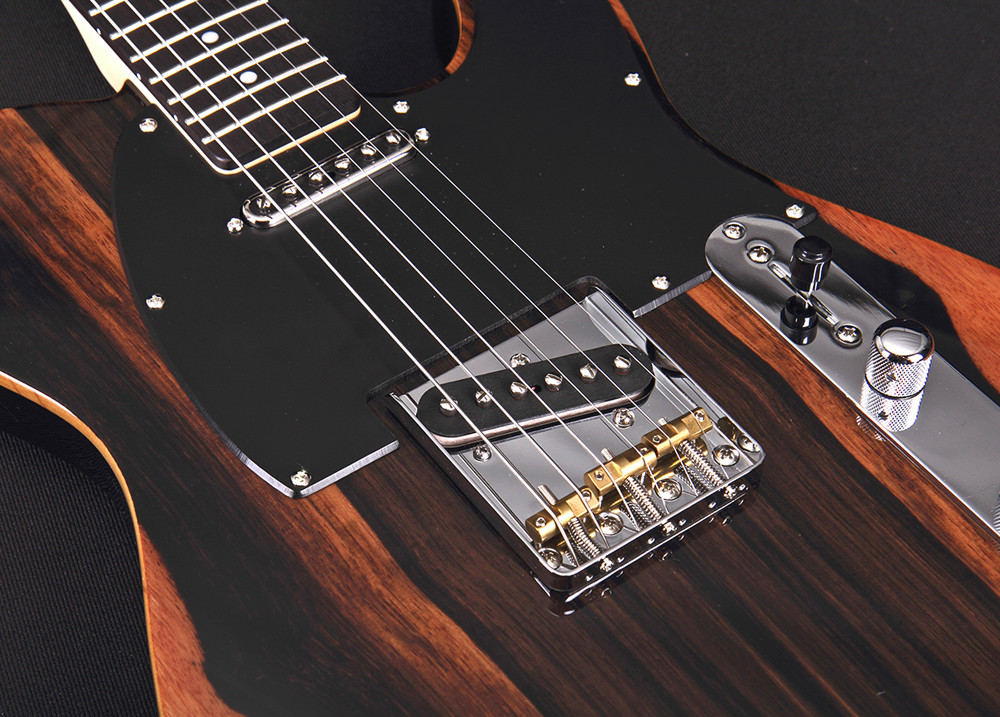 closeup of electric guitar body
