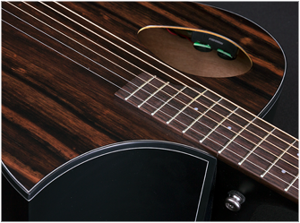 close view of pickup soundhole from the top